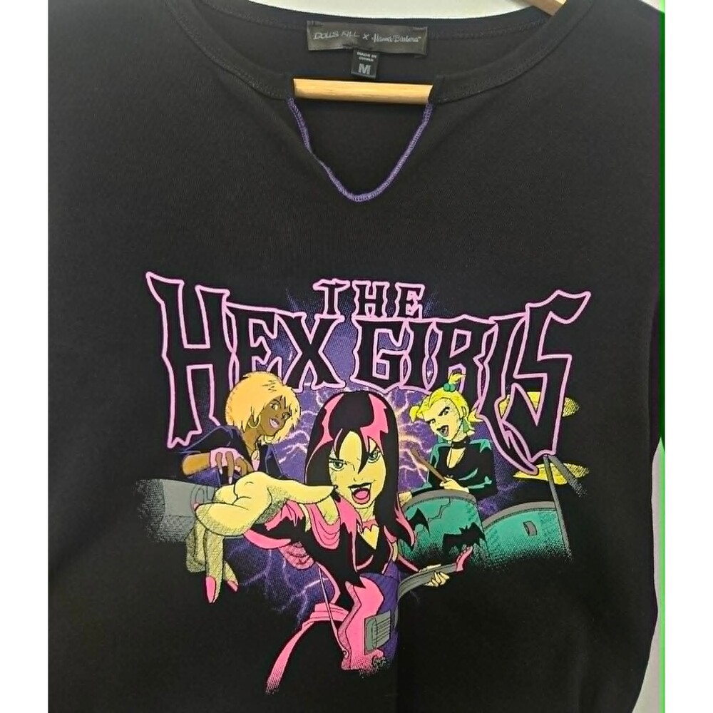 Dolls Kill x Hanna Barbera Hex Girls Scooby Doo Long Sleeve Baby Tee - Picture 3 of 8
